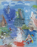 Raoul Dufy, Amphitrite (1939) — French Fauvist painting of the sea goddess, loose calligraphic line over luminous watercolor wash. Archival giclée art print on fine art paper.