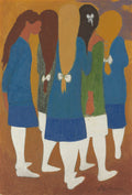  Léon Spilliaert, Girls with White Stockings (1912) — Belgian Symbolist painter, two figures in flat atmospheric color with quiet psychological tension. Archival giclée art print on fine art paper.