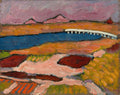 Alexej von Jawlensky, Landscape with Bridge — Russian-German Expressionist, vivid Bavarian landscape with bridge rendered in bold simplified color and strong outlines. Archival giclée art print on fine art paper.