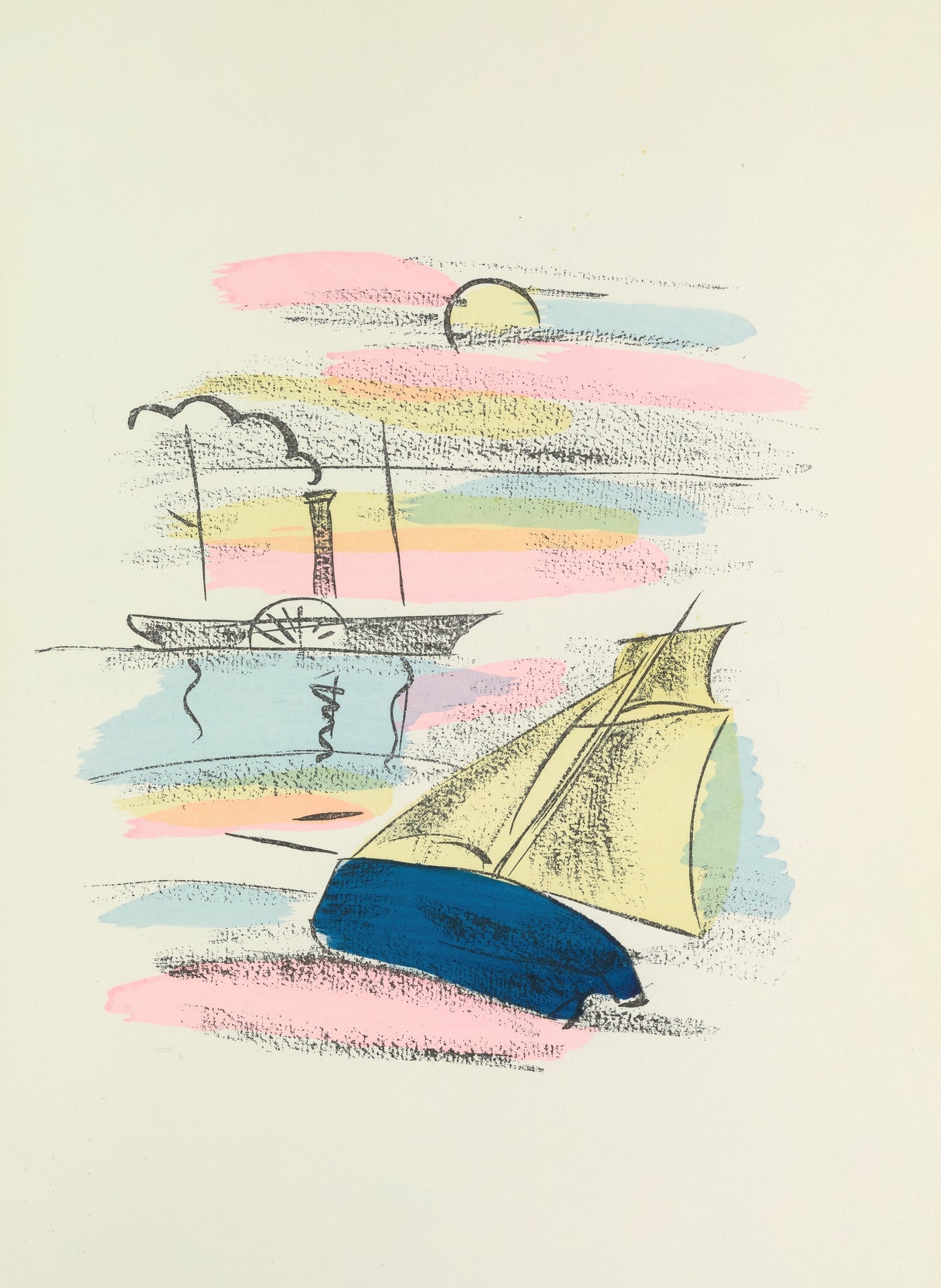 Raoul Dufy, Madrigals (1920) — French Fauvist painter, musical abstract composition with characteristic loose calligraphic line and luminous color fields. Archival giclée art print on fine art paper.