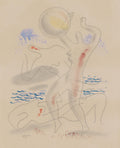 Mikuláš Galanda, Playing with a Ball (1930) — Slovak modernist painter, bold figurative scene of figures in motion, simplified folk-influenced forms in vivid color. Archival giclée art print on fine art paper.