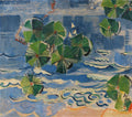 Sea with Pine Branch (1938) — modernist coastal painting, a pine branch framing a view of sea and sky in simplified color. Archival giclée art print on fine art paper.