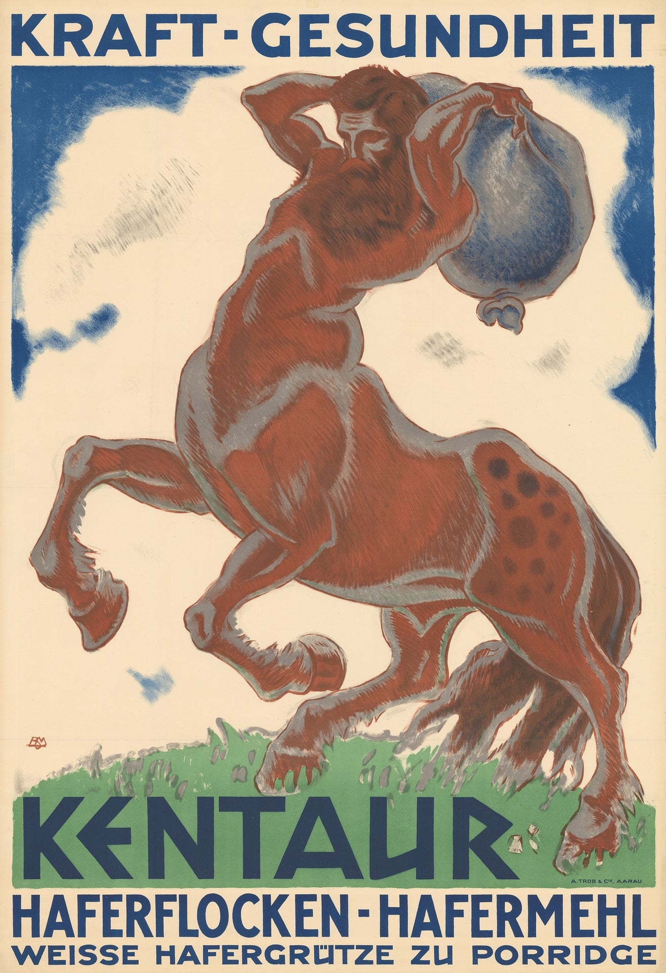 Swiss Advertisement Poster (1920) — Swiss modernist graphic design poster, bold typographic and illustrative design in flat color from the early twentieth century. Archival giclée art print on fine art paper.
